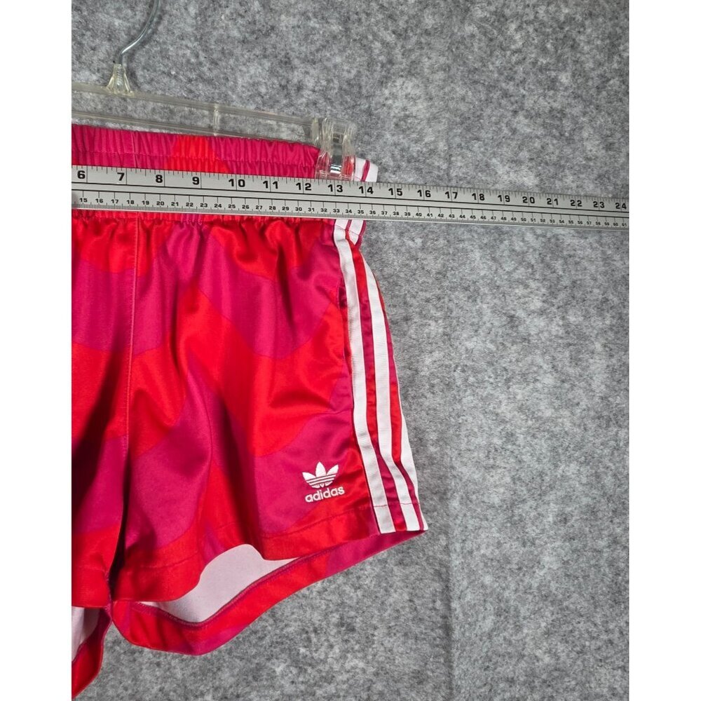 Adidas Marimekko Athletic Shorts Red Pink Elastic Waist Primegreen - Sz S H20476 - Picture 4 of 8